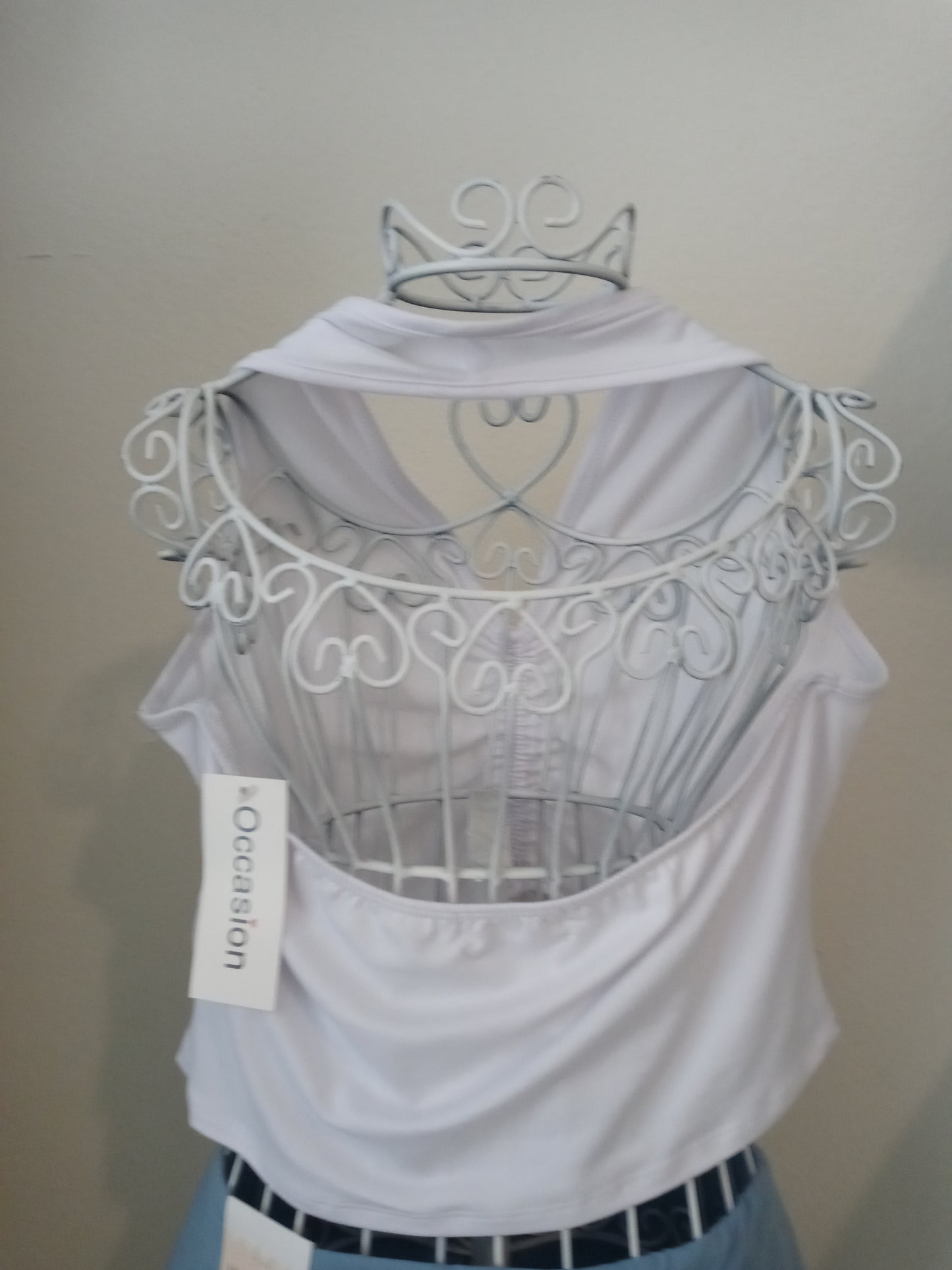 Occasion White Knit Rouched Top Juniors Style - DTY80B