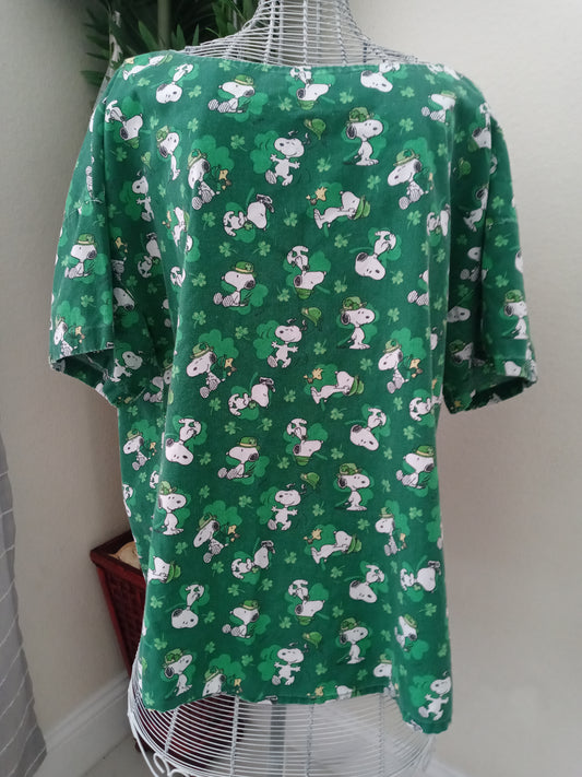 Women's St. Patrick's Snoopy Uniform Top Size - Medium / Pre Owned - Fair Condition -