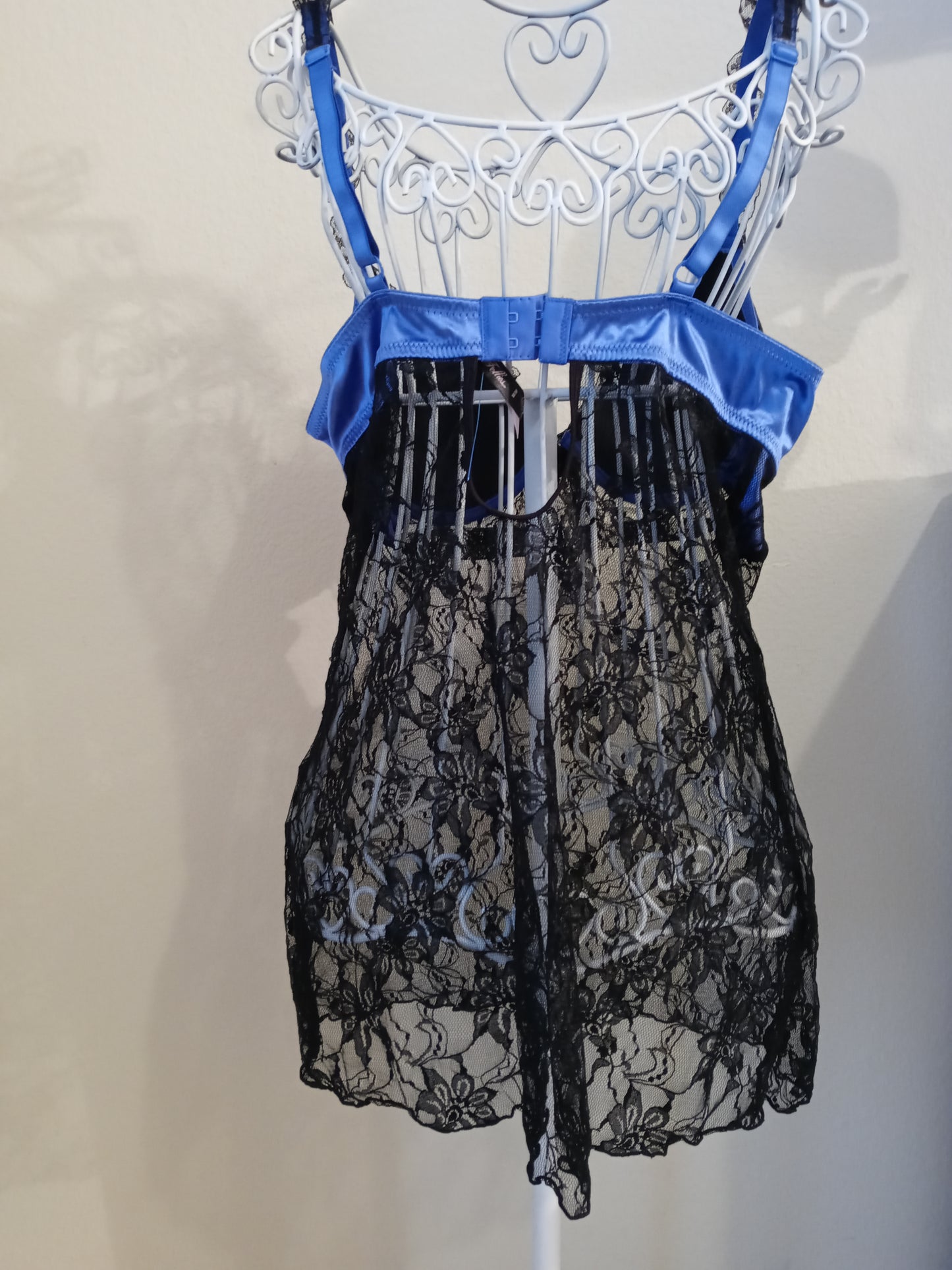 Flora’s follies Blue & Black Intimates 1pc Teddy Mesh - Size Medium - Pre Owned