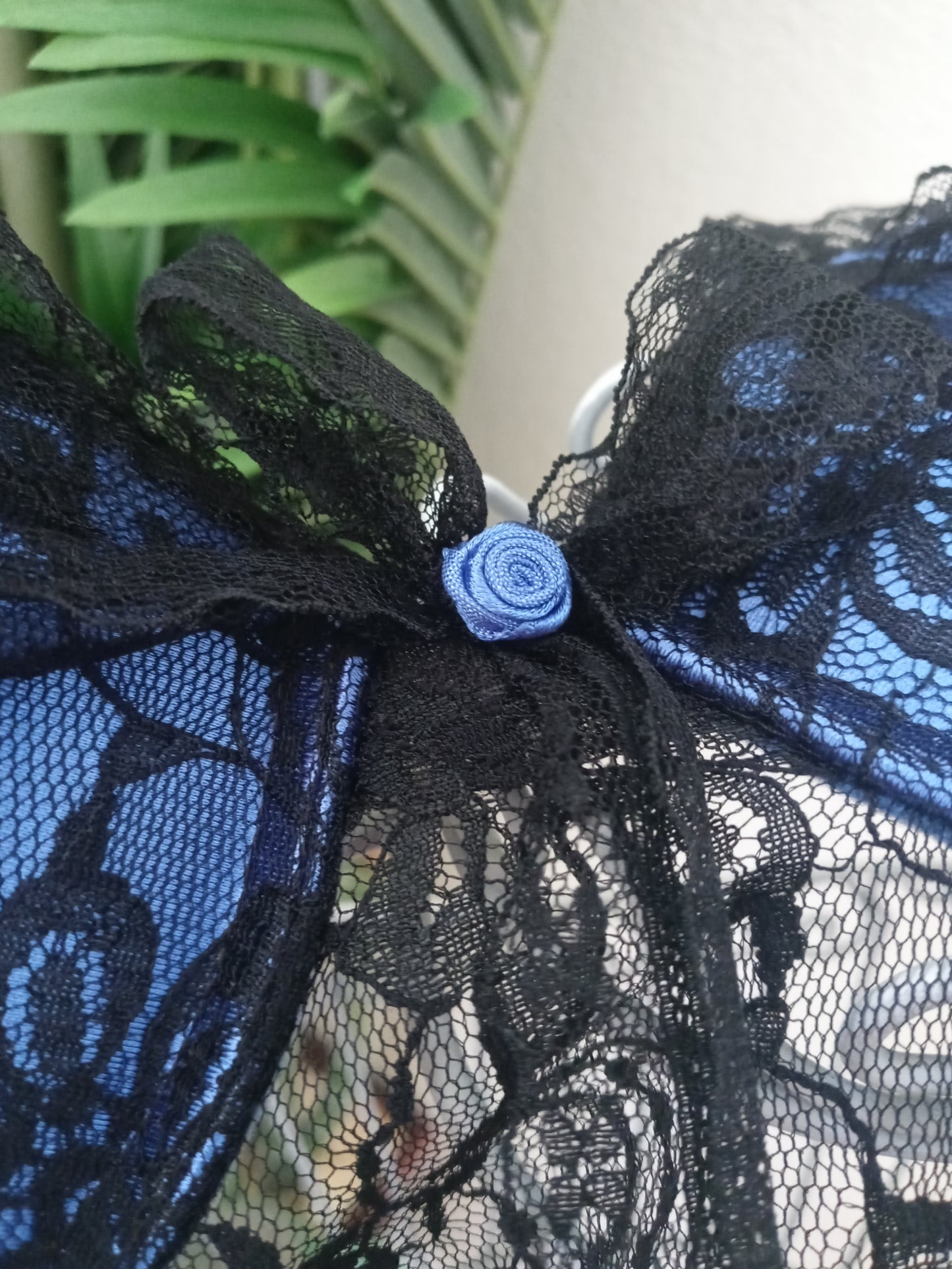 Flora’s follies Blue & Black Intimates 1pc Teddy Mesh - Size Medium - Pre Owned