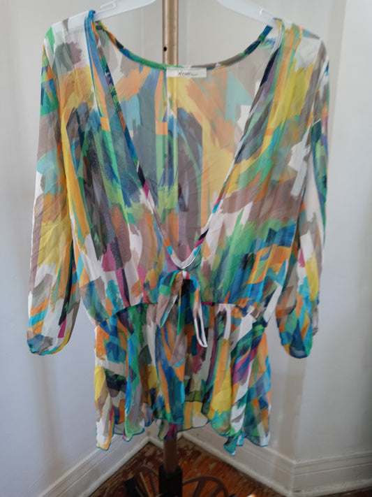 Win win Apparel Women's Casual Dress Top Size Small - Style #T7008 Cut #C0018 No Tag's - New Never Worn 100% Polyester