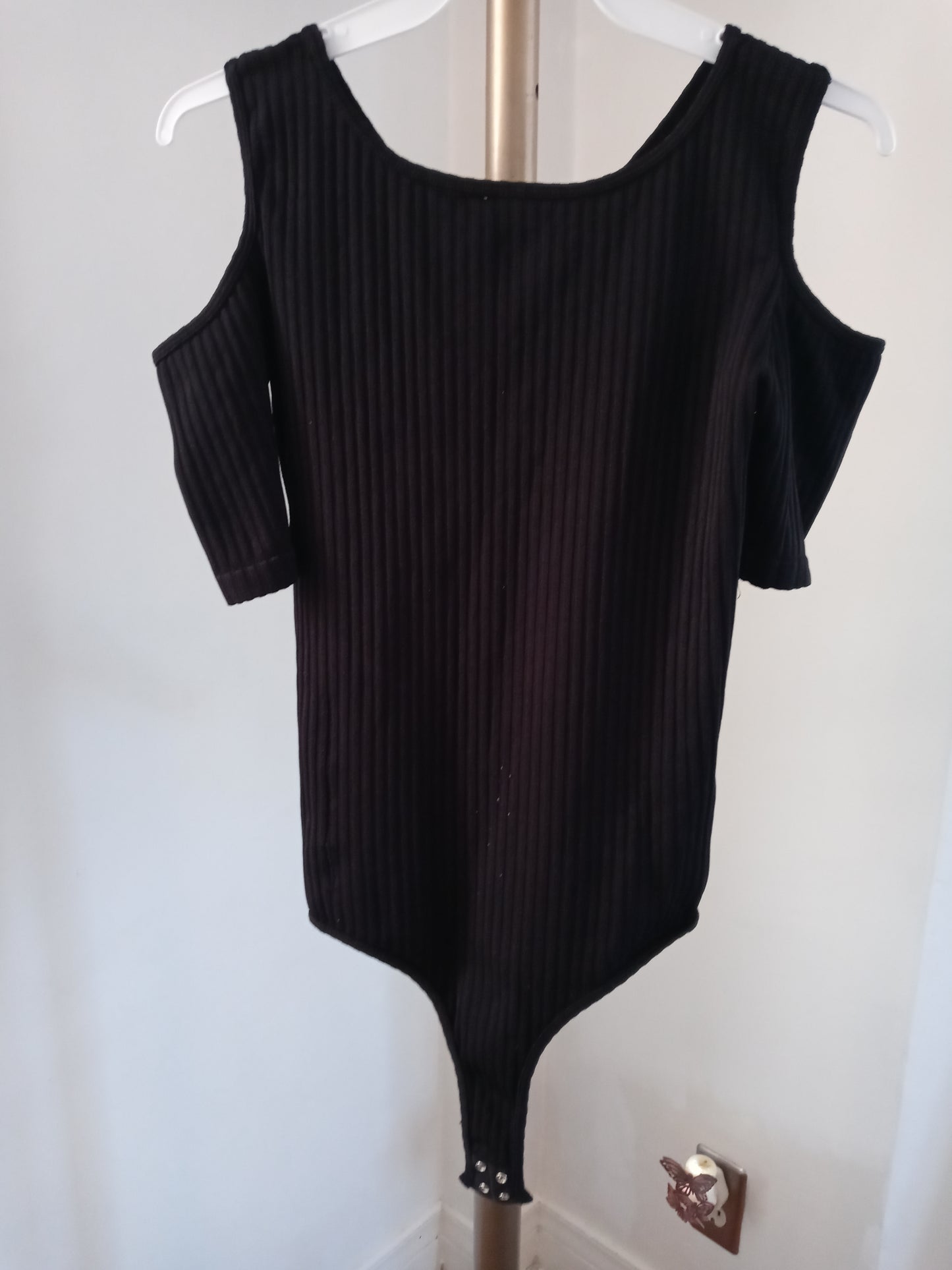 Ida Fashion - 1 Piece Jumpsuit Cold Shoulder V Neck In Black