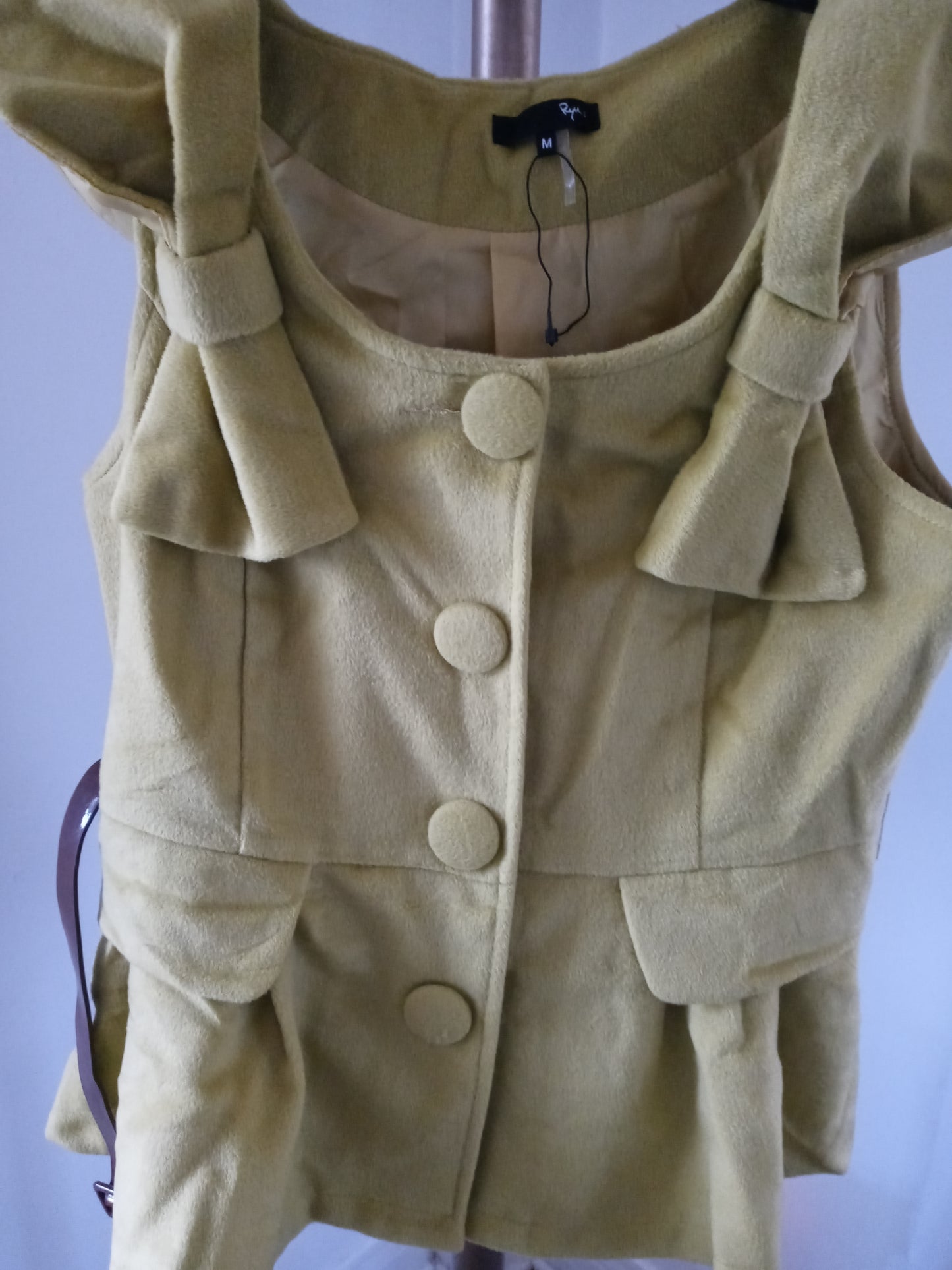 Ryu Avocado Green Fuzzy Sleeveless Shirt -