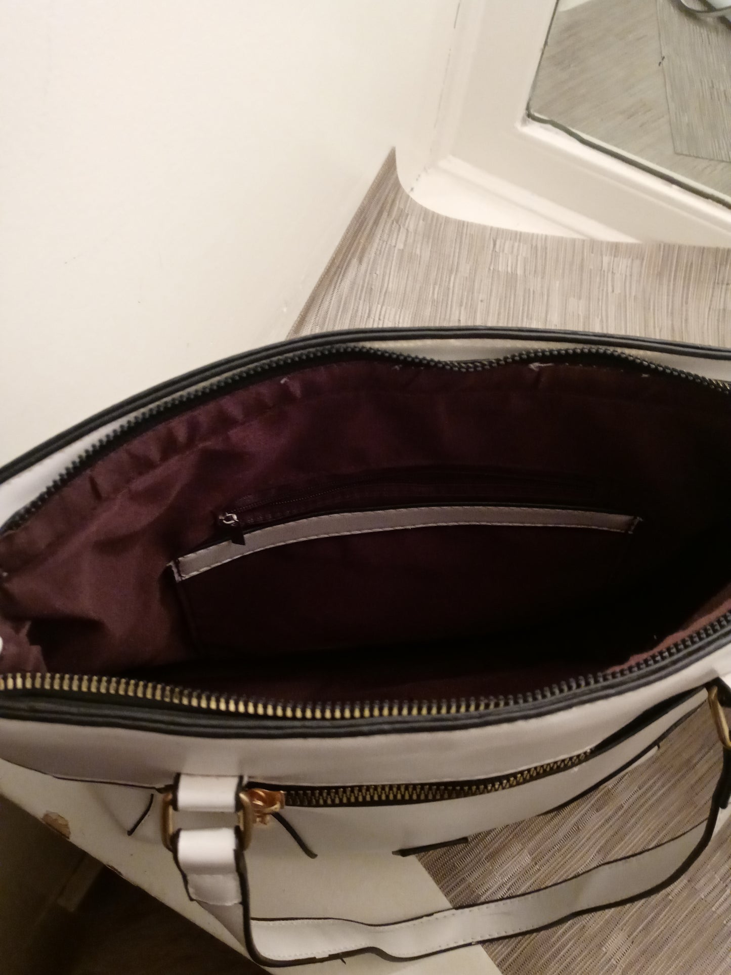 Women's Purse With White Handles White bag