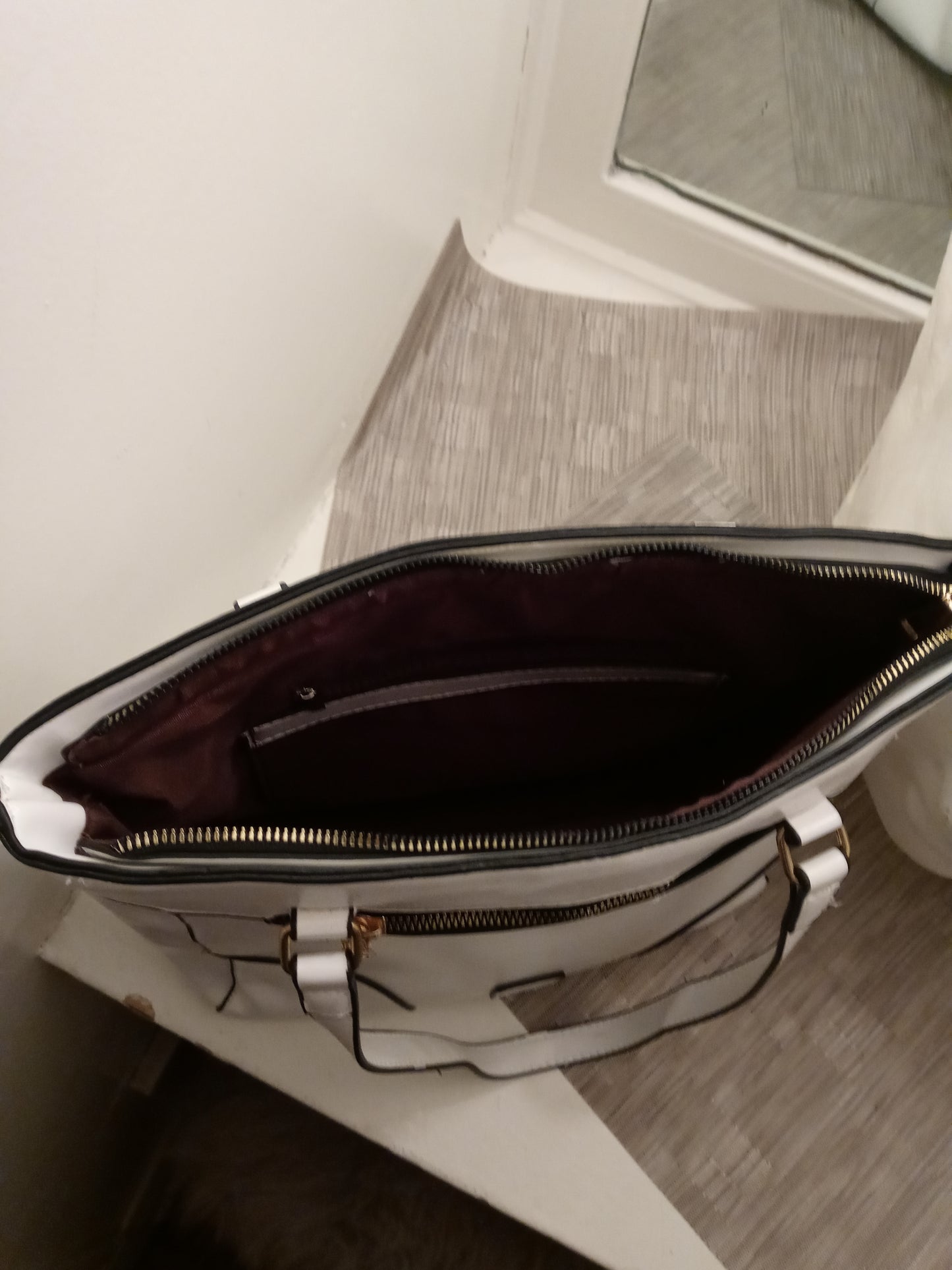 Women's Purse With White Handles White bag