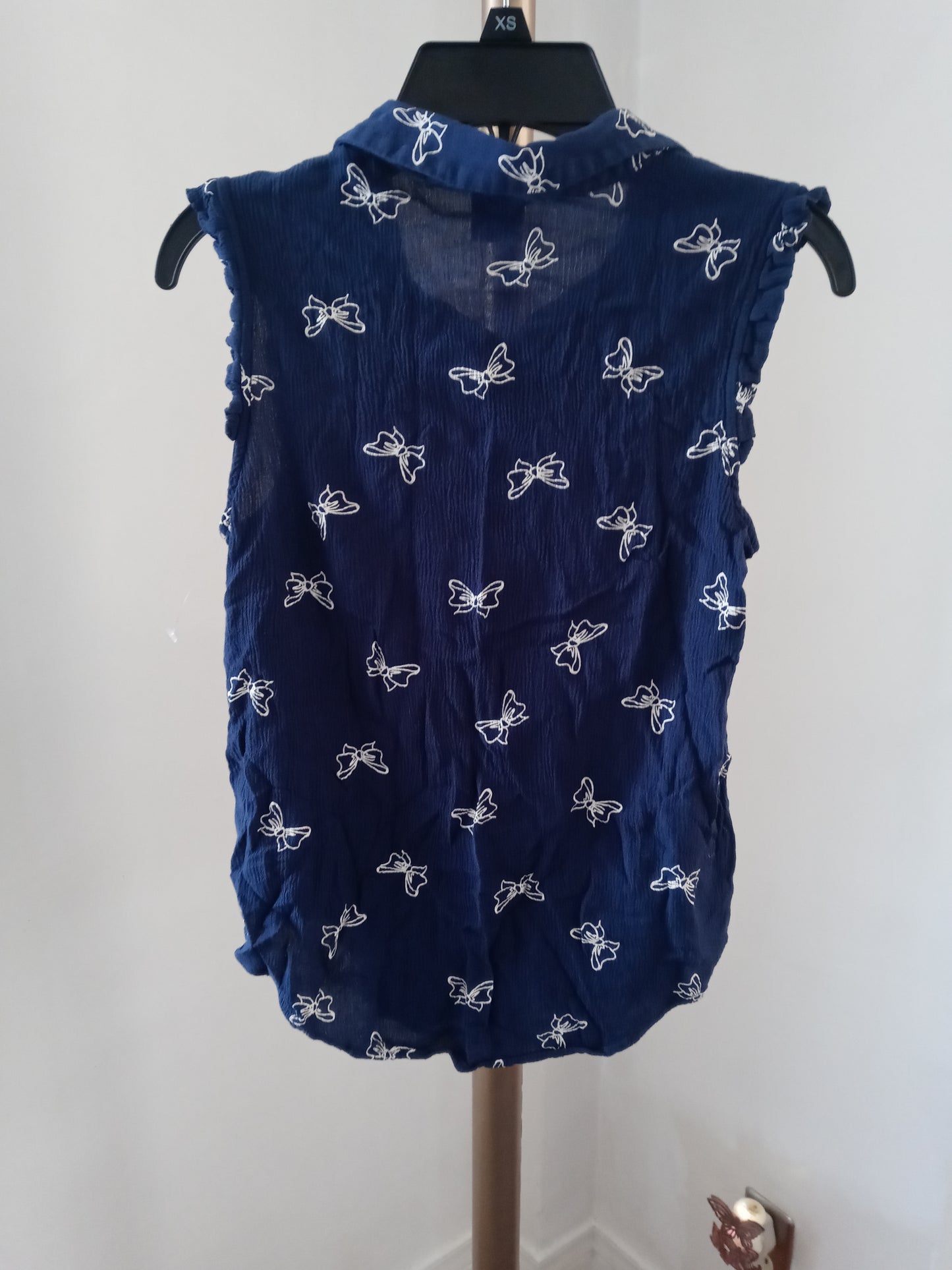 Disney A Collection Lauren Conrad Minnie Mouse Navy Blue Blouse kids girls Top -