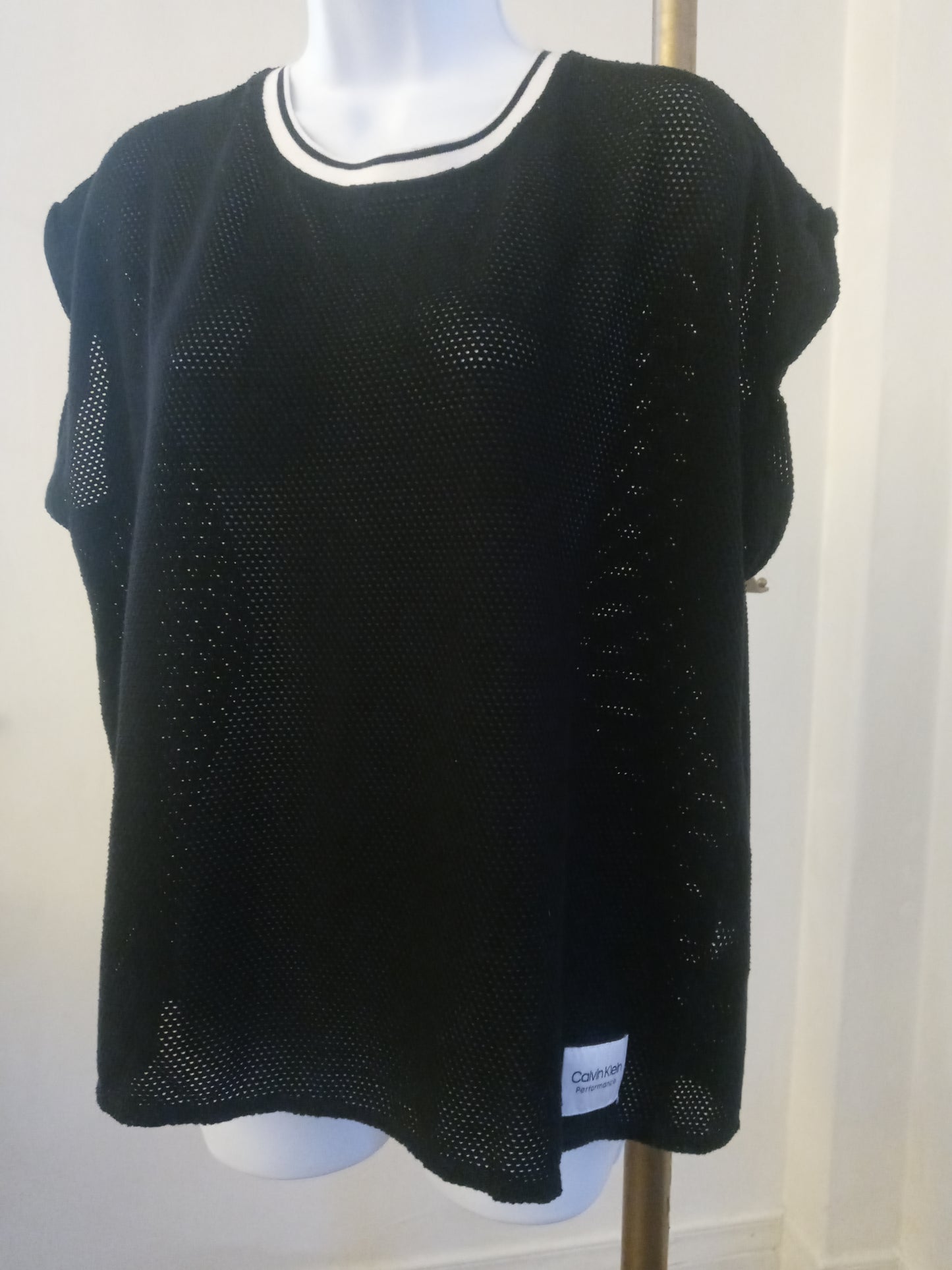 Calvin Klein Performance Women's Sheer Mesh Short Sleeve Top