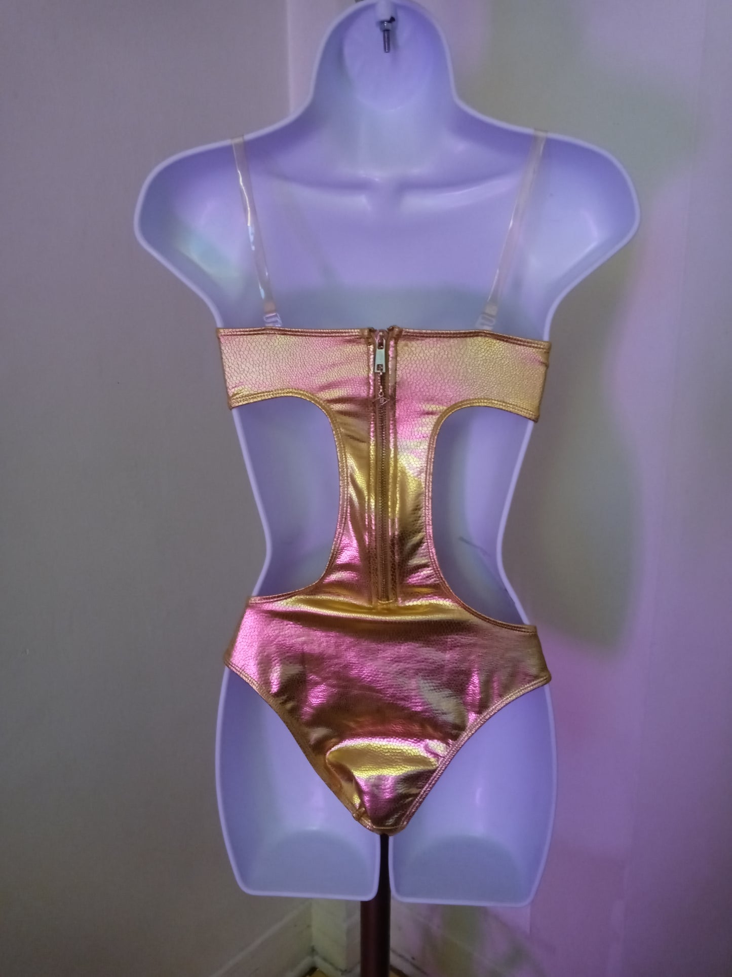 Gold Cut Out Women's Bikini
