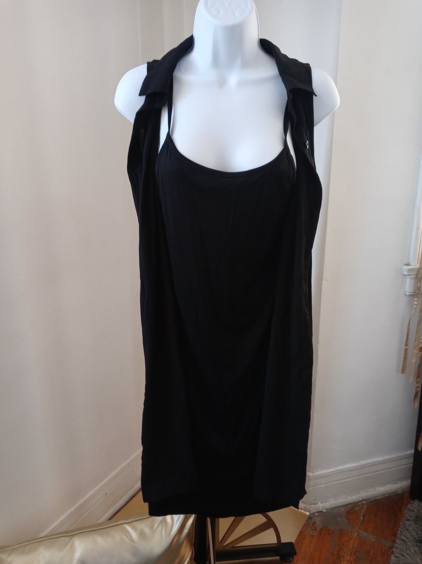 Forever 21 Short Sleeve Knee Length Black Blouse Dress - New With Original Tags -