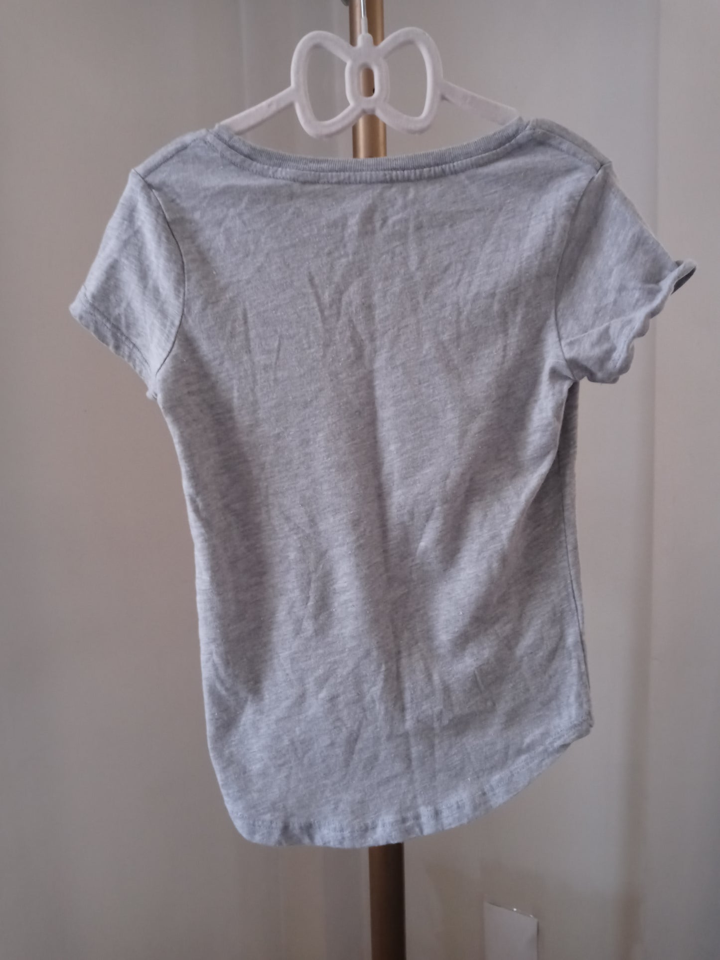 Disney Frozen II Kid's Girl's T-Shirt Grey Short Sleeves - Pre Owned