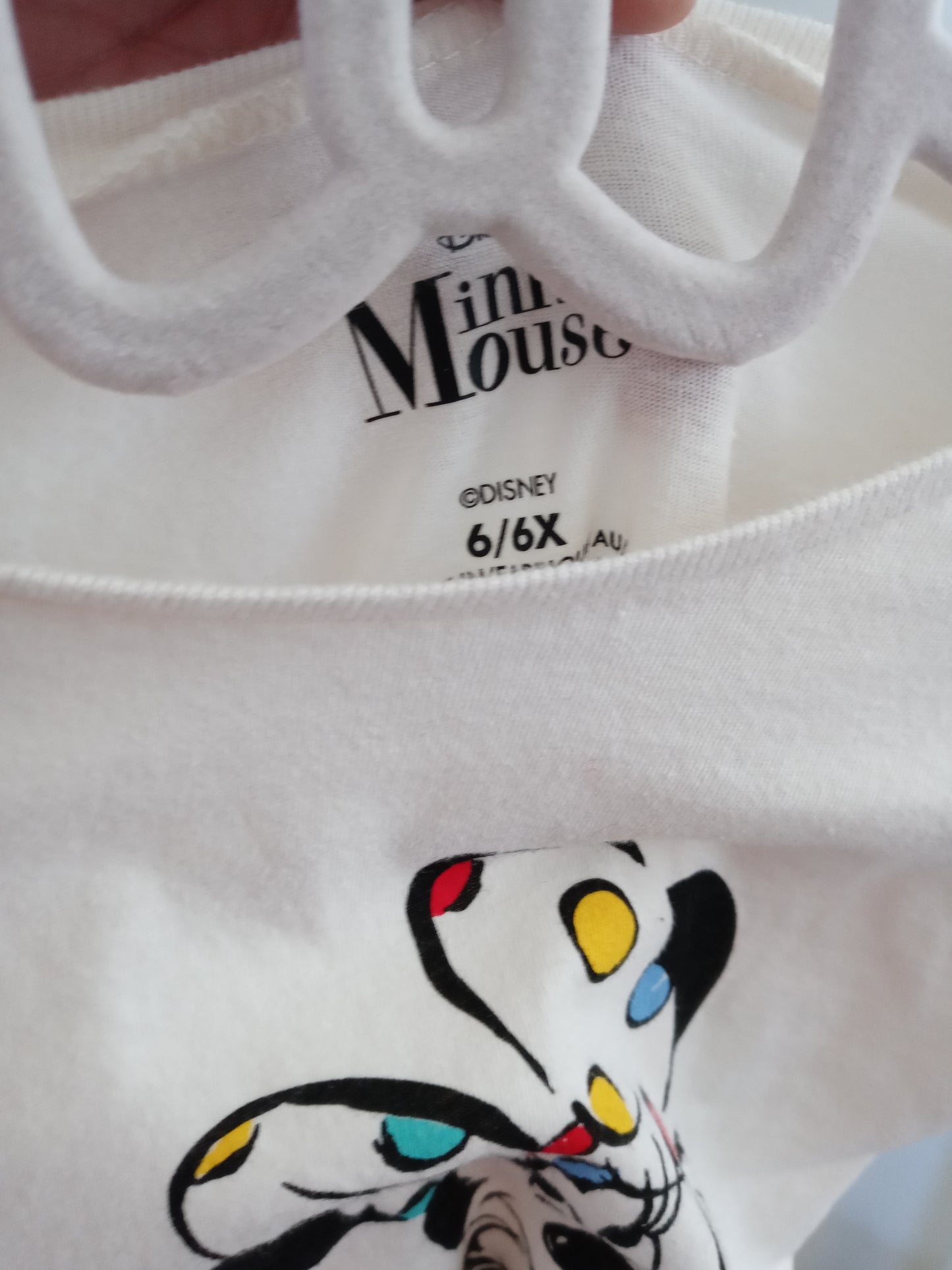 Disney Minnie Mouse Multi Color Polka Dot Painting T Shirt -