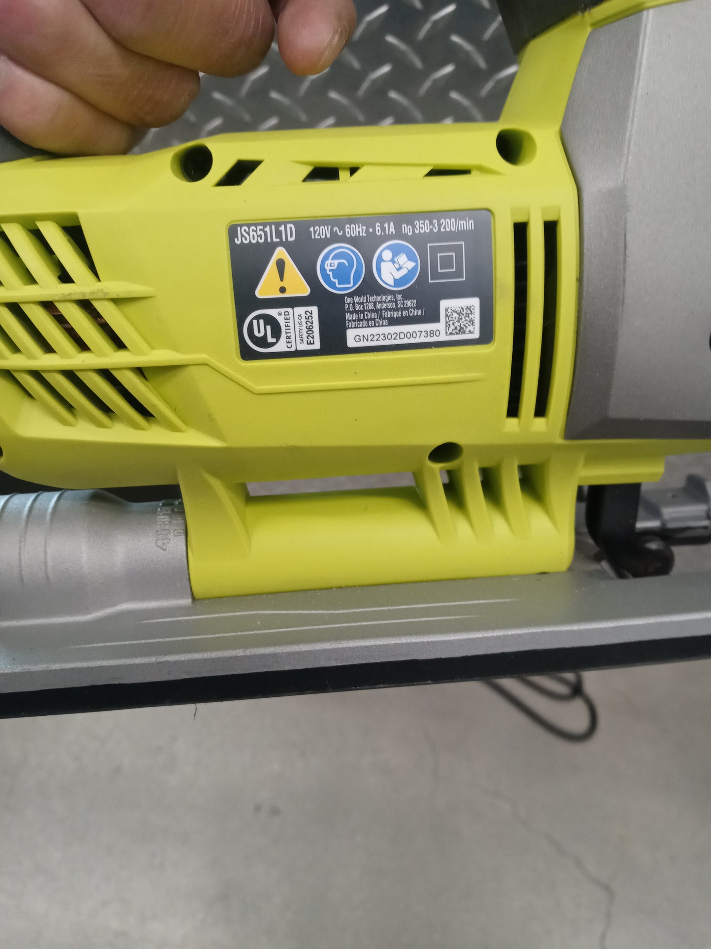 Ryobi 120V Corded Variable Speed Orbital Jigsaw-