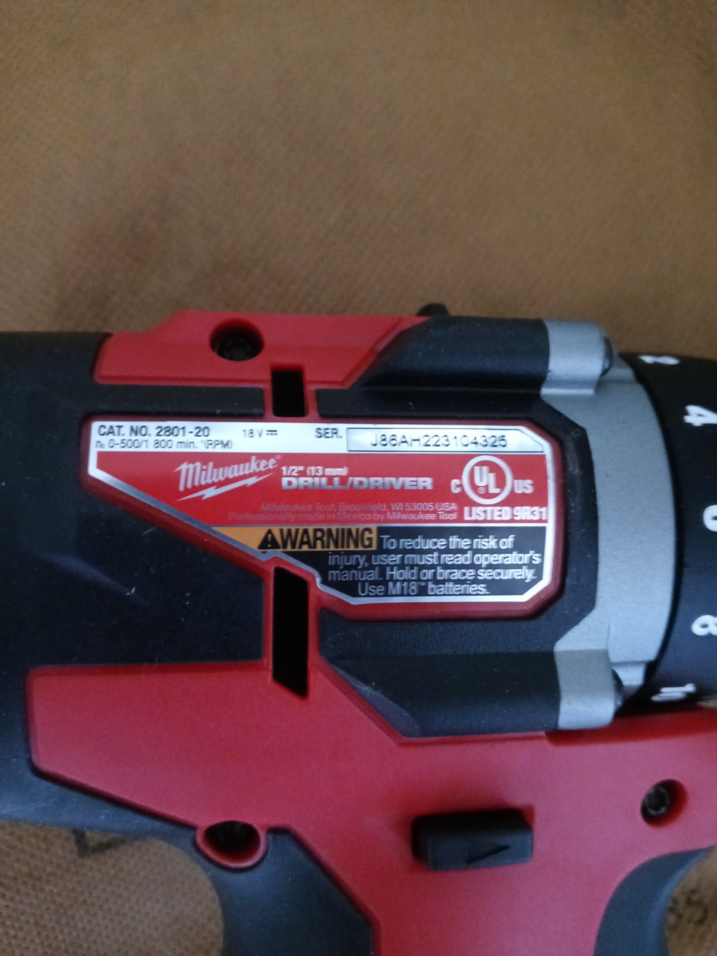 MILWAUKEE 2801-20 18 VOLT 1/2'' BRUSHLESS COMPACT DRILL/DRIVER TOOL ONLY