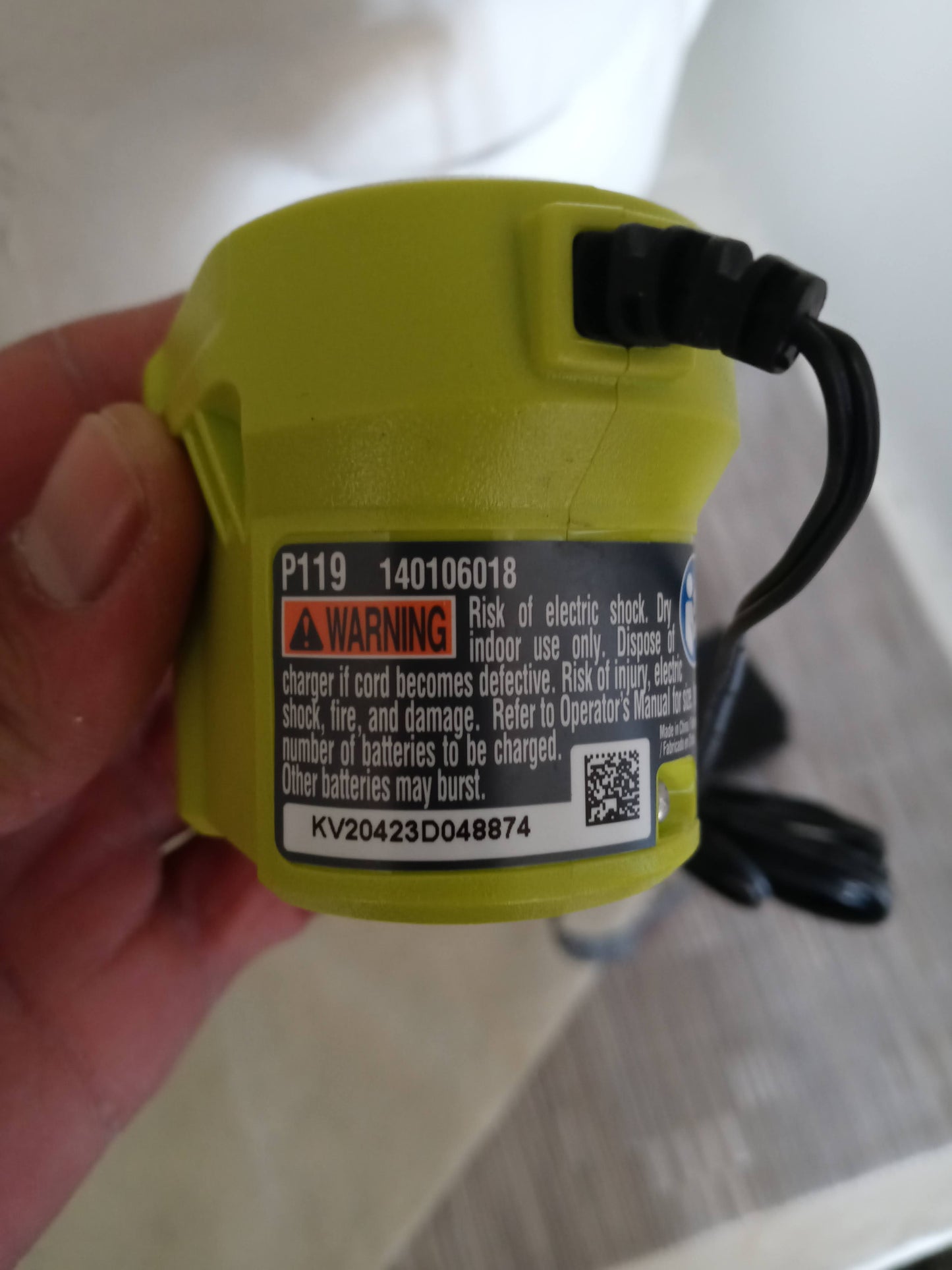Ryobi Model : P119 18v Battery Charger Pre Owned - Good / Excellent Condition
