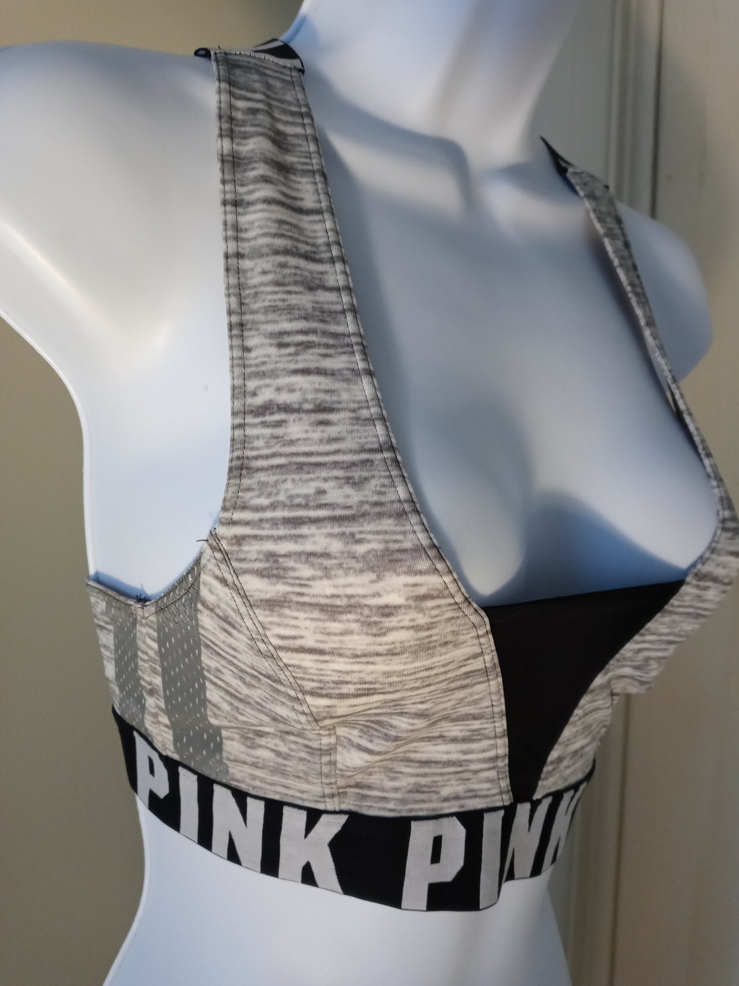 Pink Women's Black , Grey & White Sports Bra