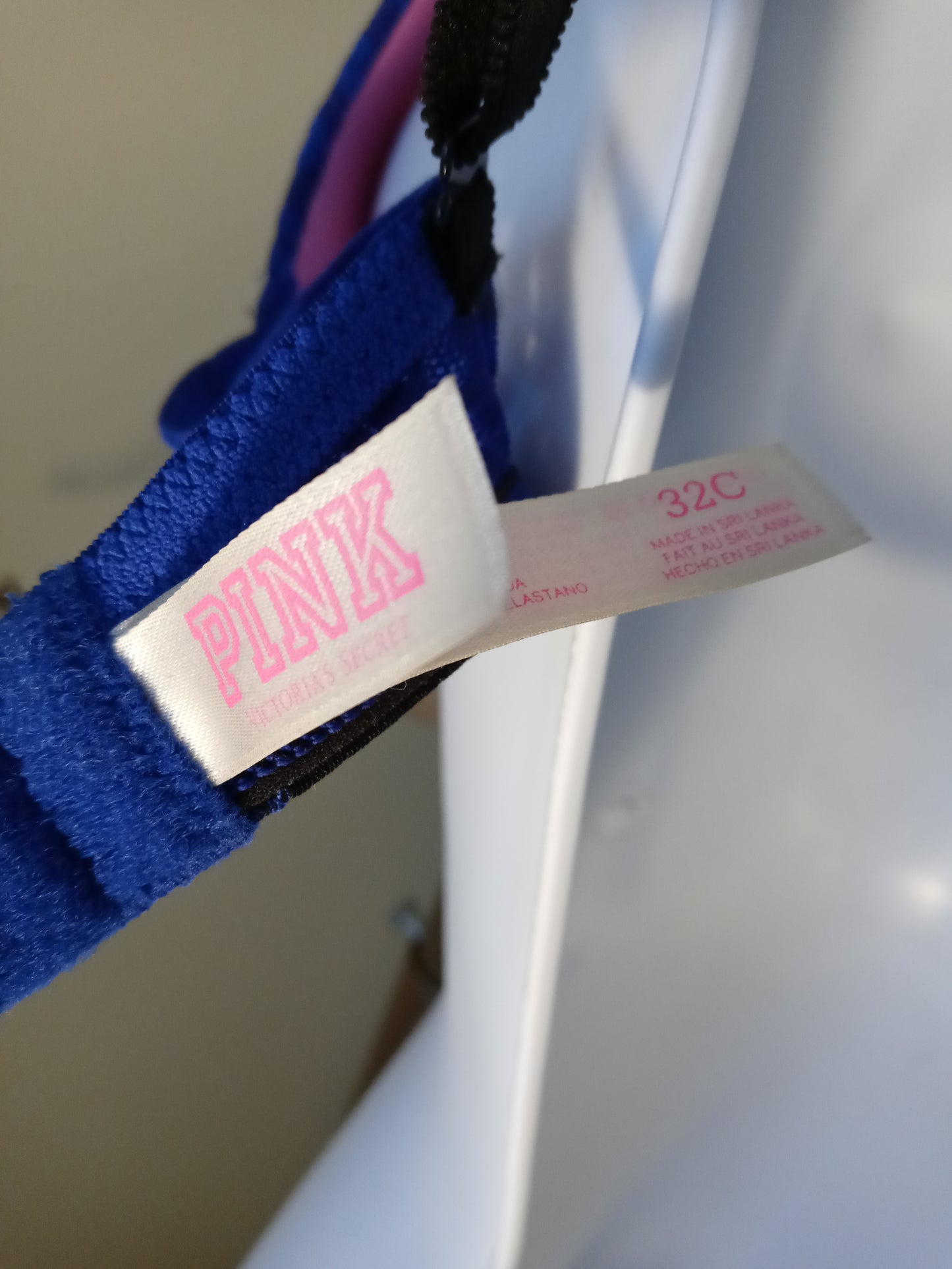 VS PINK Blue Leopard Print Lace Push Up Bra