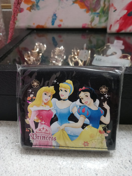 Disney Princess Black Multi Color Single Pocket Coin Wallet