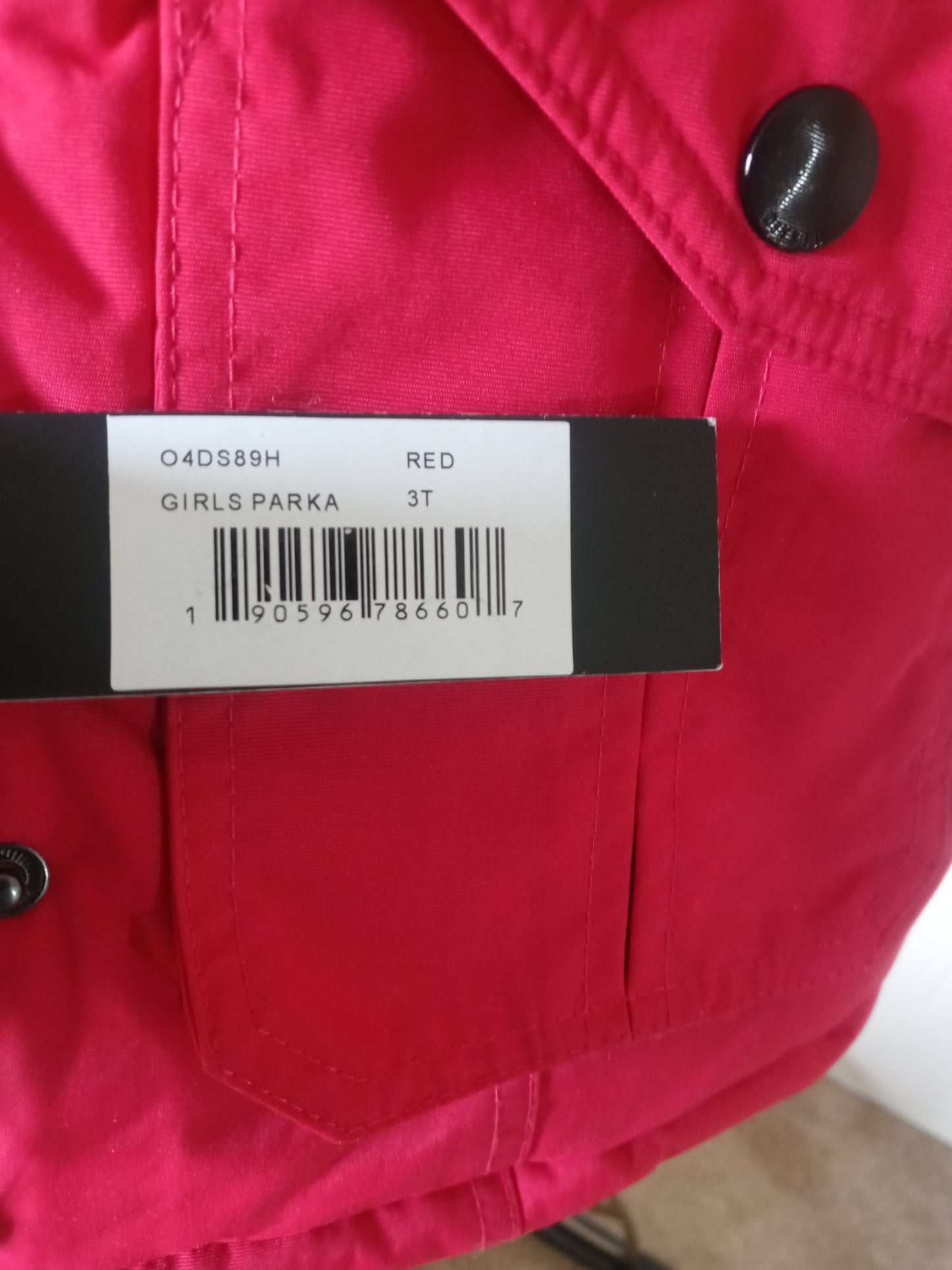 Diesel Girls Parka Puffer Winter Coat Red Warm Size 31.