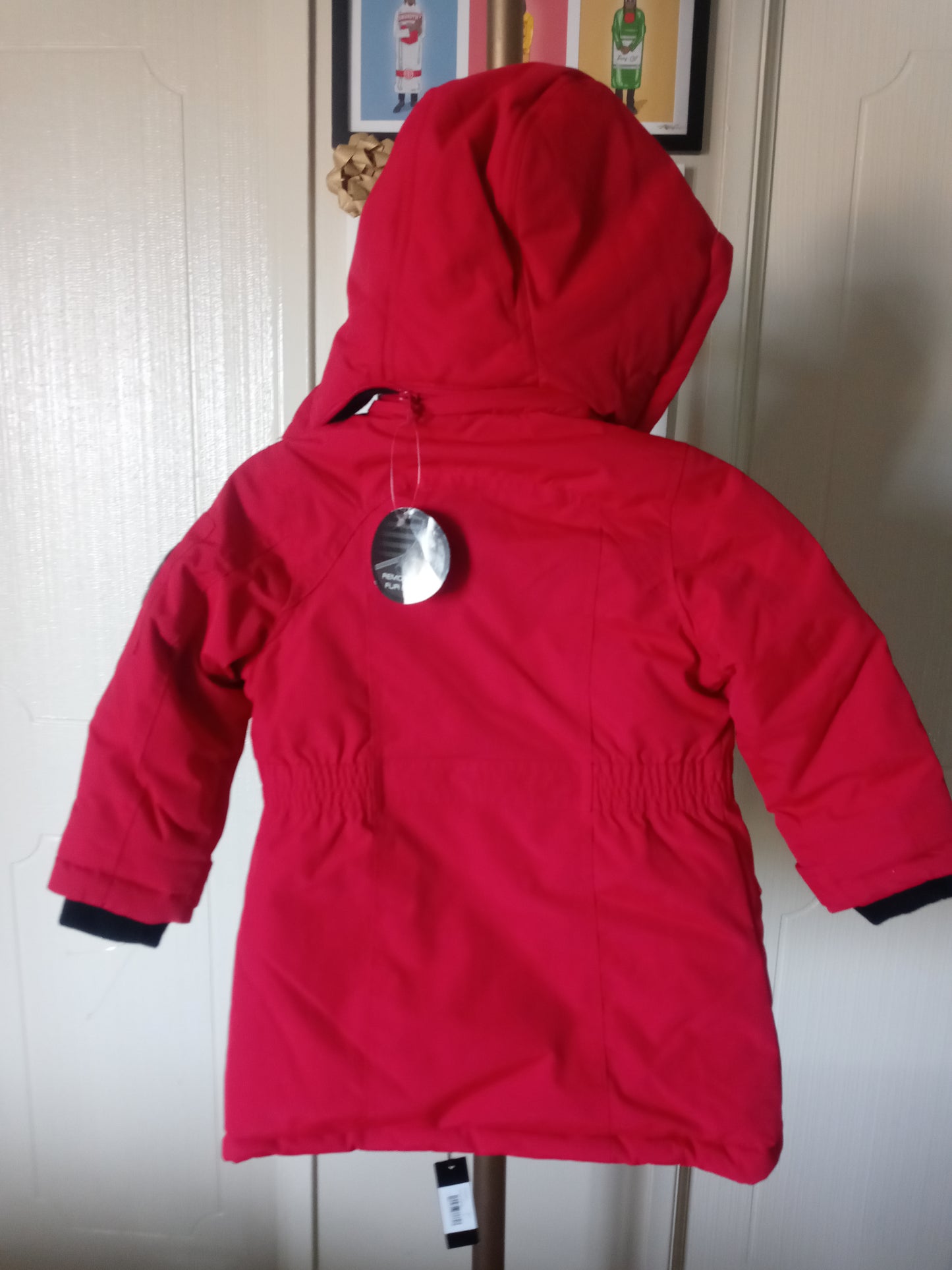 Diesel Girls Parka Puffer Winter Coat Red Warm Size 31.