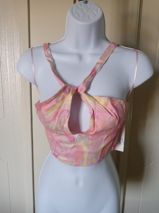 Zara Marble Tie Die print crop top