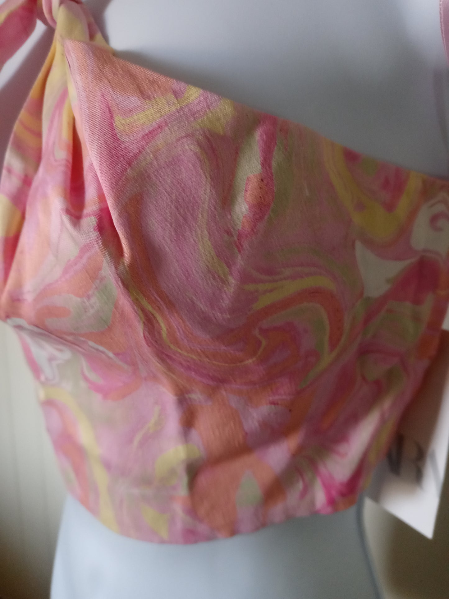 Zara Marble Tie Die print crop top