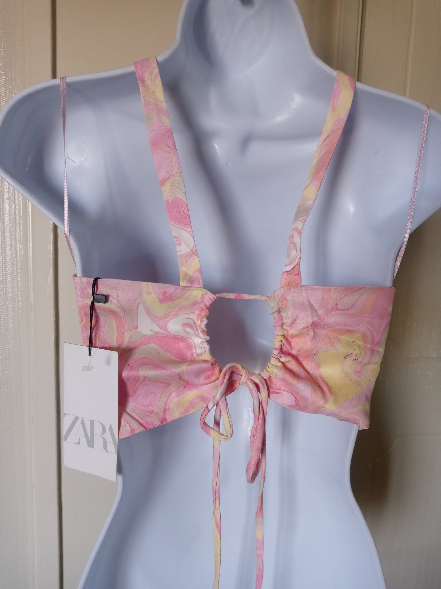 Zara Marble Tie Die print crop top