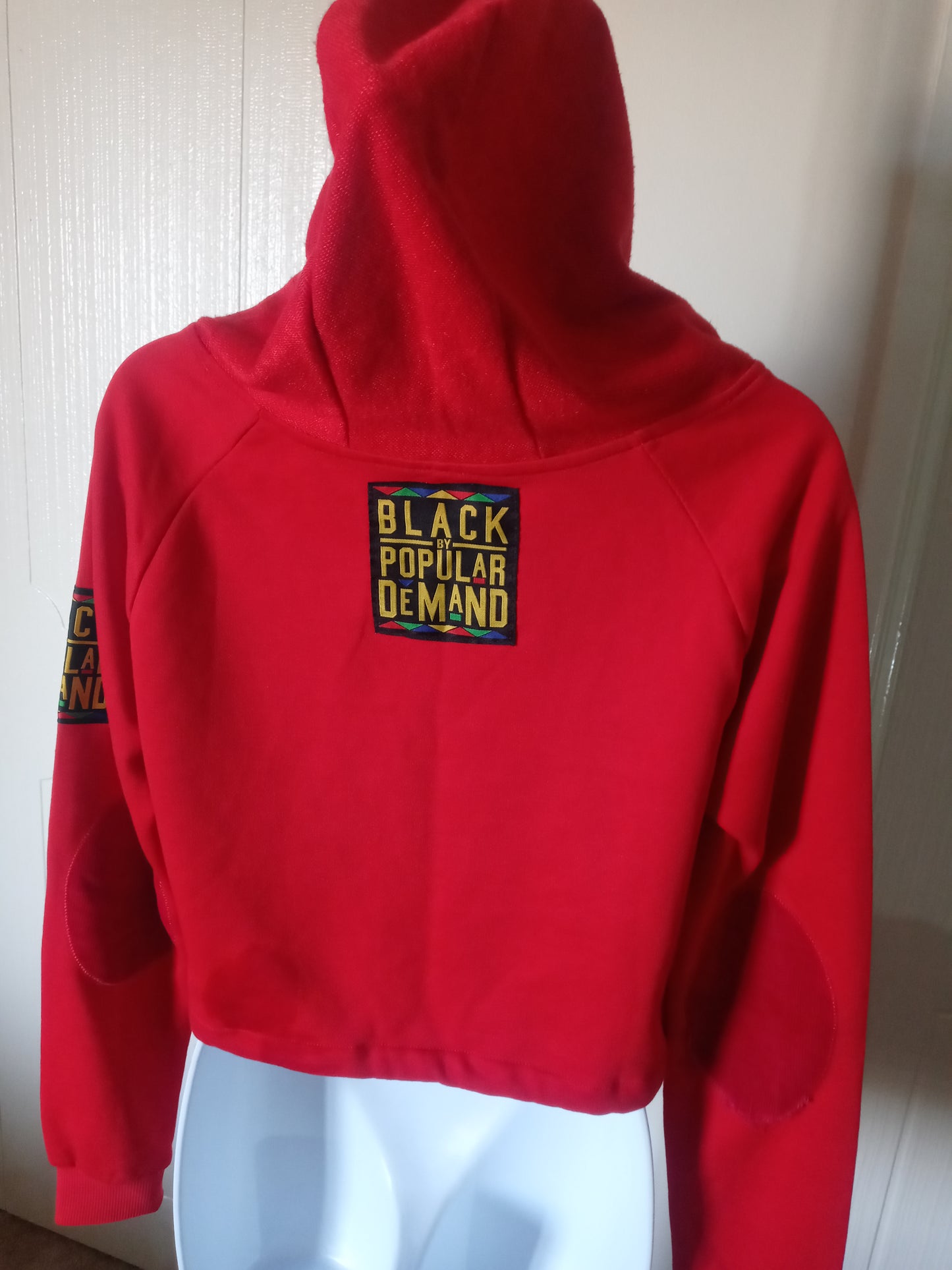 Black By Popular Demand Long Sleeve Crop Top Sweat Shirt Hoodie