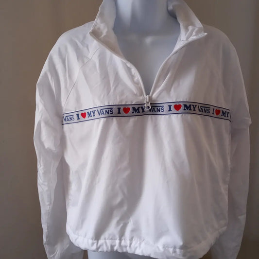 White Vans Windbreaker Crop Top