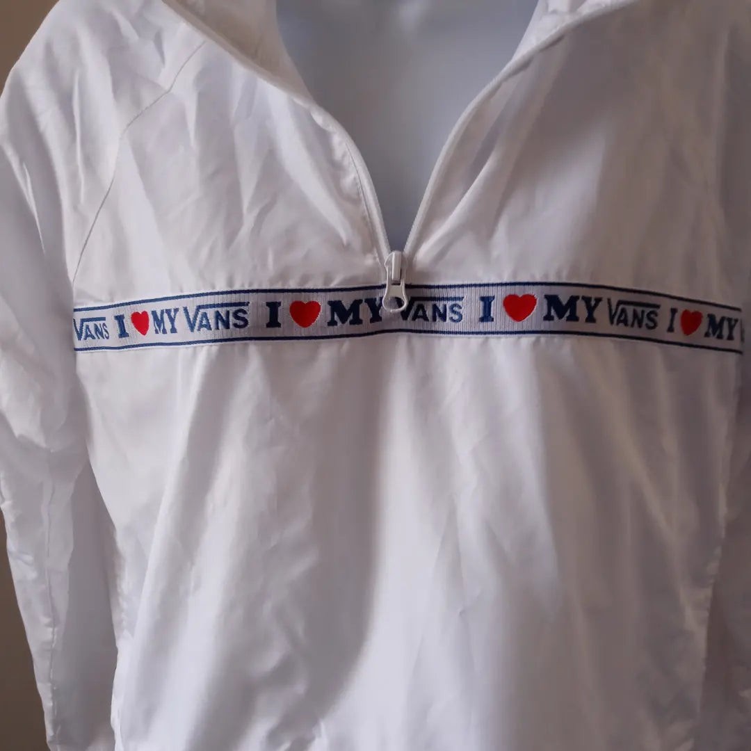 White Vans Windbreaker Crop Top