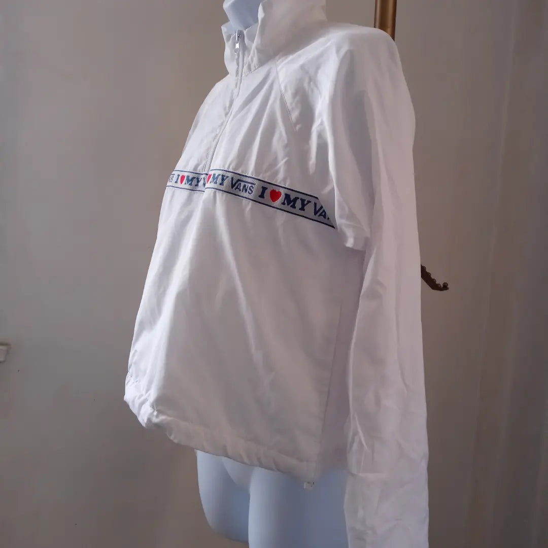 White Vans Windbreaker Crop Top