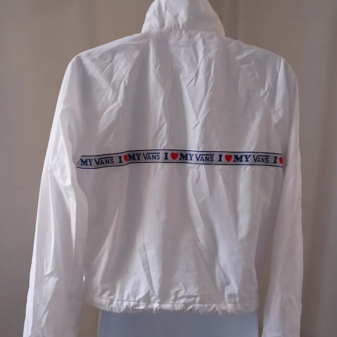 White Vans Windbreaker Crop Top