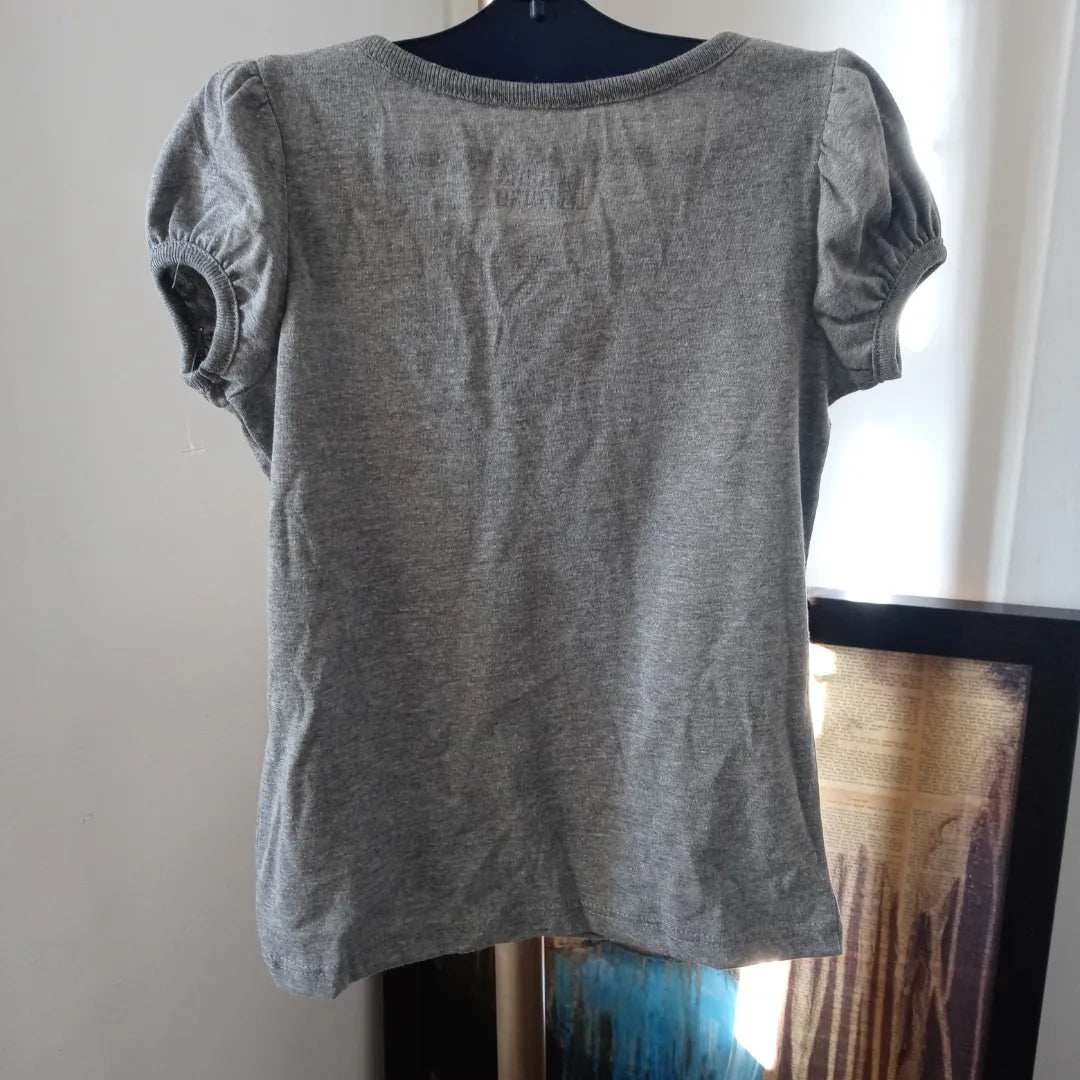 Disney Minnie Mouse Kids Girls Short Sleeve Grey T Shirt