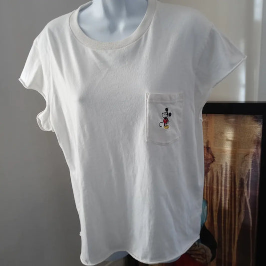 Disney Y u Nagaba Women's Plain White T Shirt Size Medium - Pre Owned