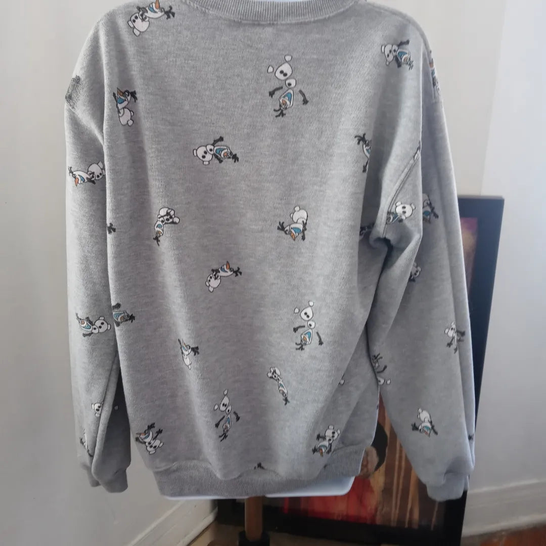 Disney Frozen Snowman Olof Grey Printed Sweatshirt size Medium