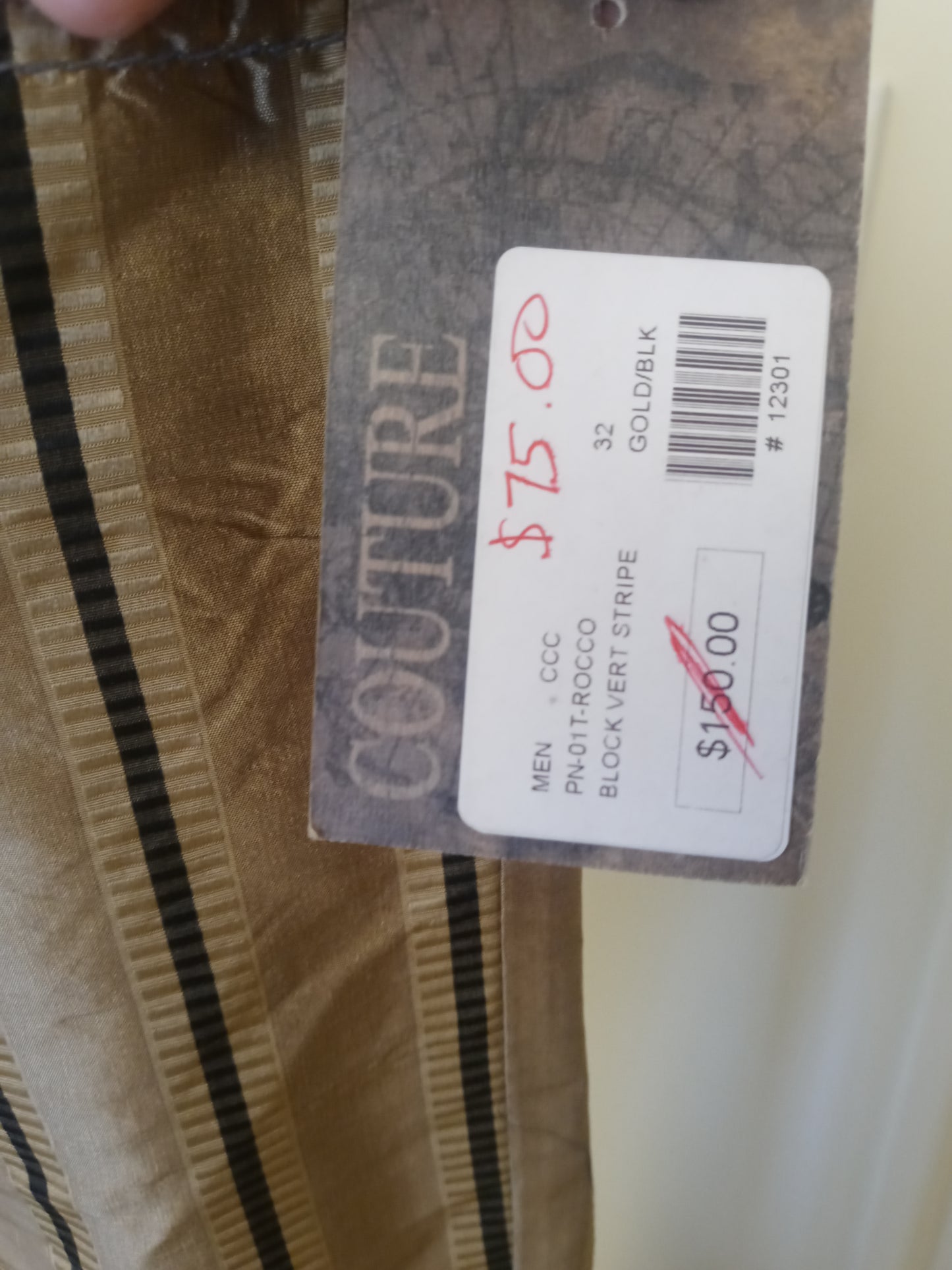 Couture Rocco Block Vert Stripe Men's Dress Pants