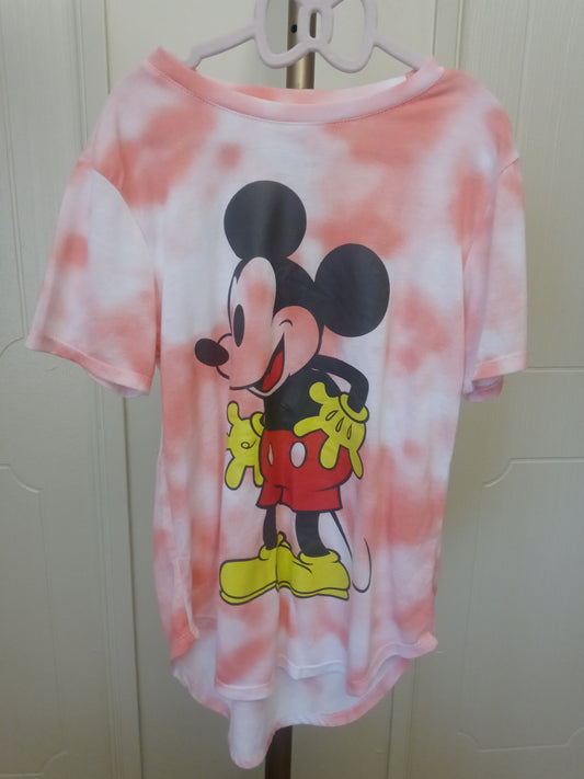 Disney License Mickey Mouse Women's / Juniors Tye Die T Shirt