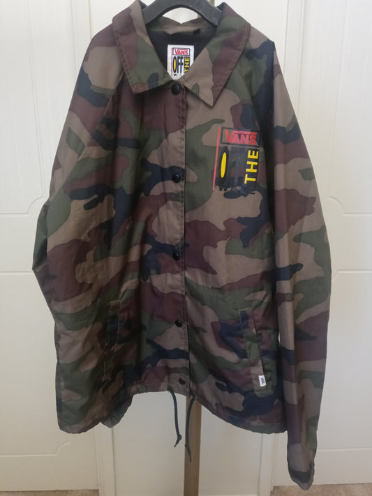Vans Off The Wall camo coach jacket windbreaker coat fleece lined