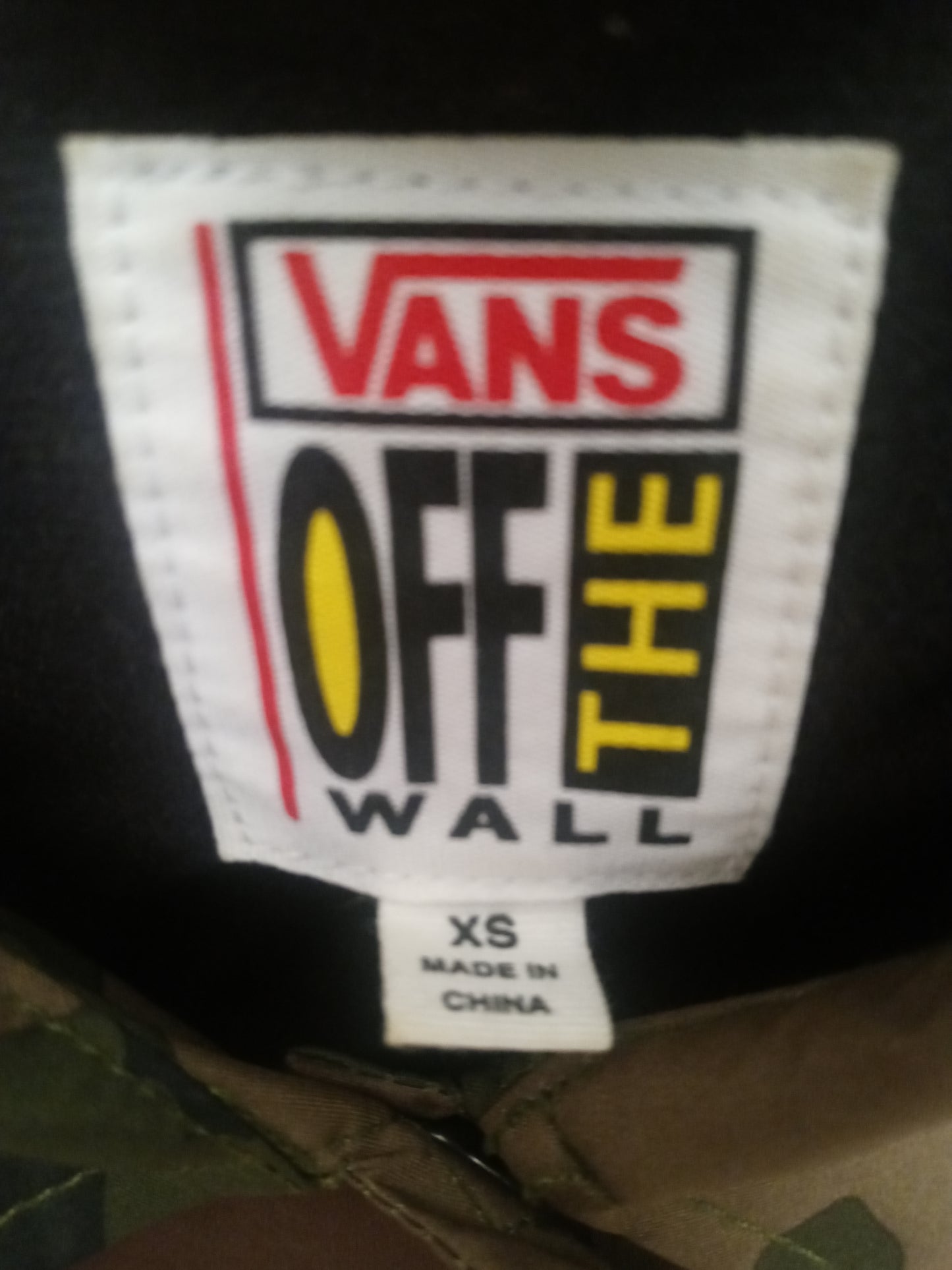 Vans Off The Wall camo coach jacket windbreaker coat fleece lined