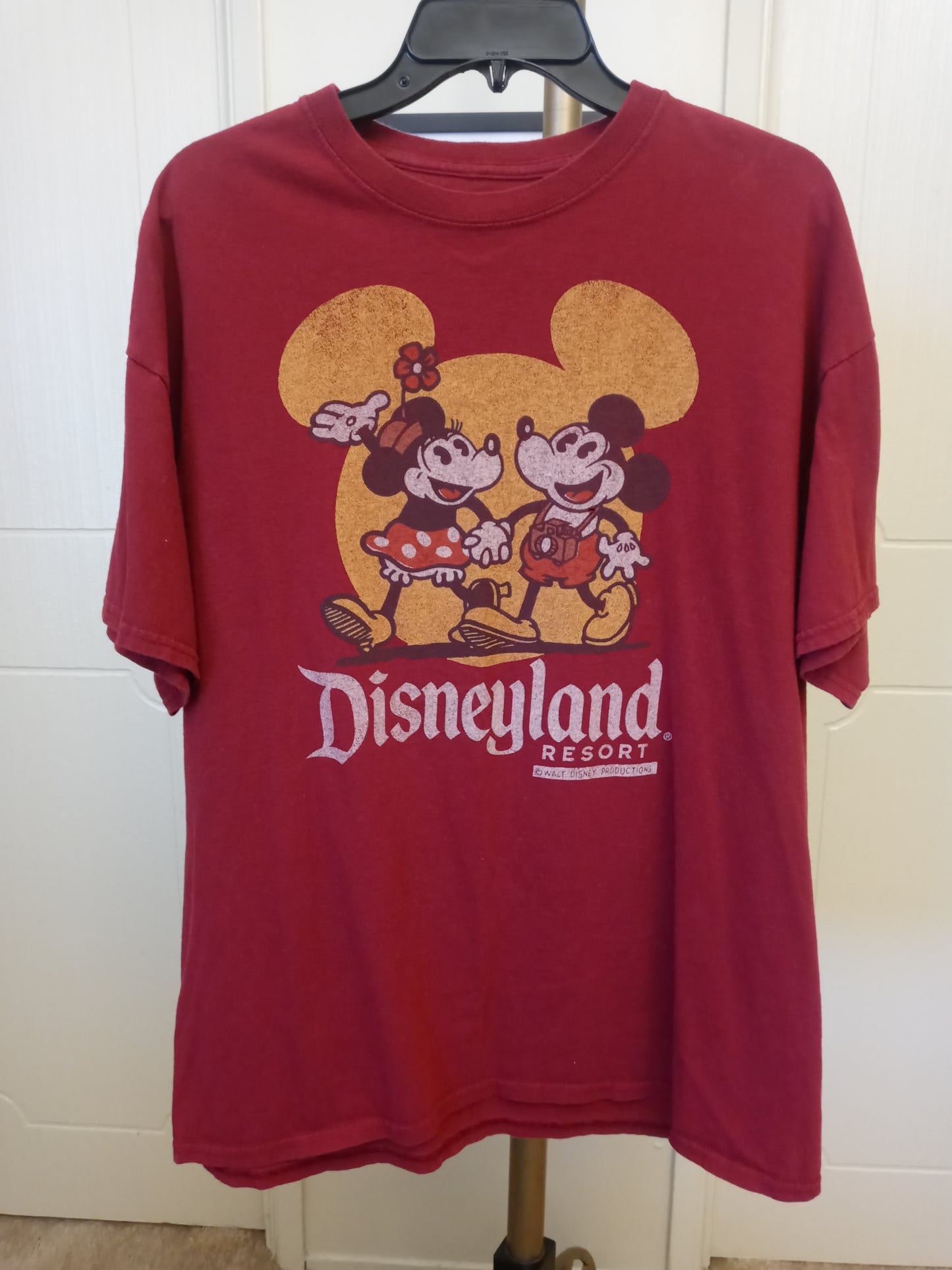 Disney Parks Mickey And Minnie Mouse Walt Disney World Maroon T Shirt XL