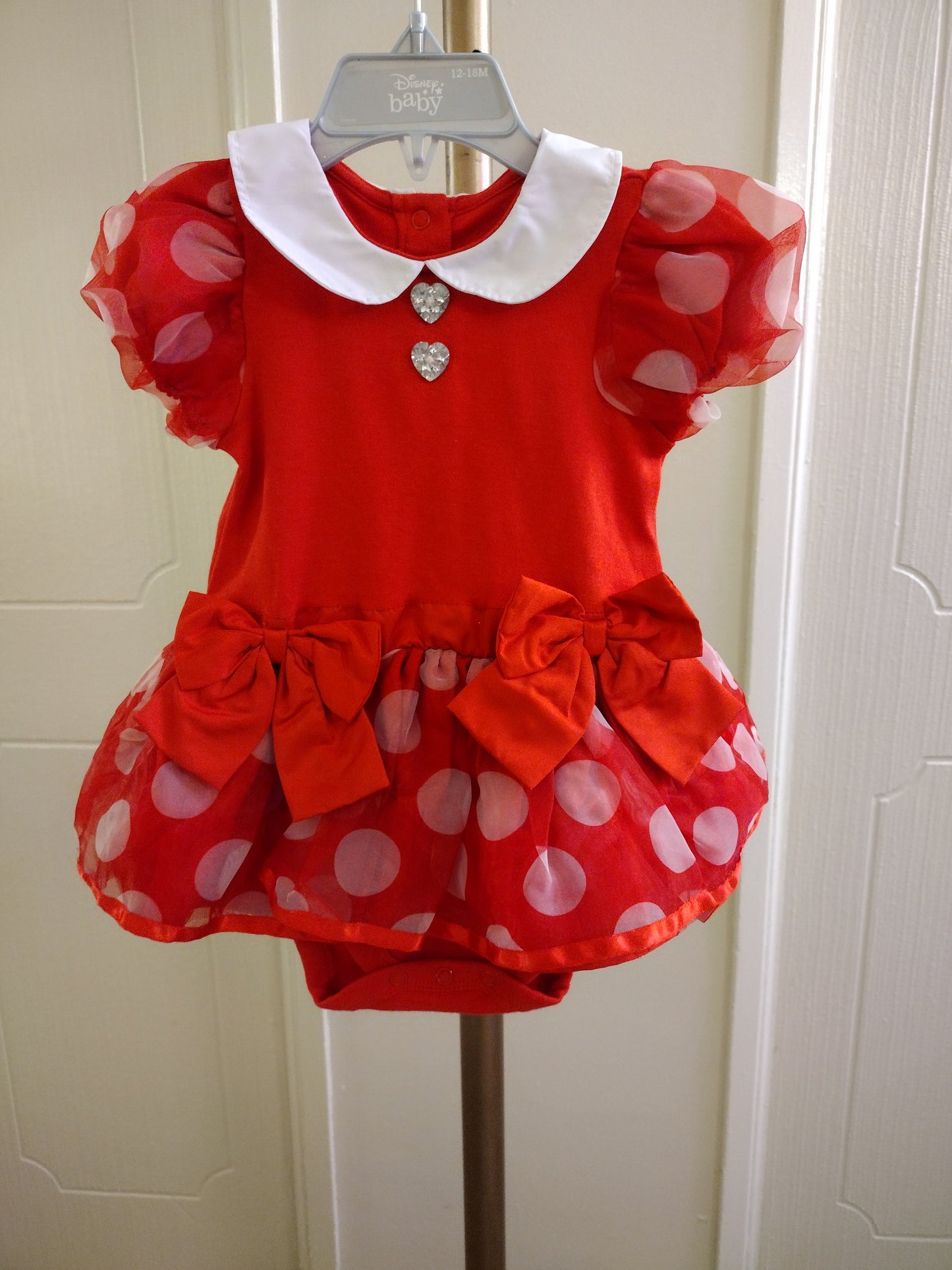 Disney Baby Minnie Mouse Dress With Headband 18-24 Months Body Suit One Piece