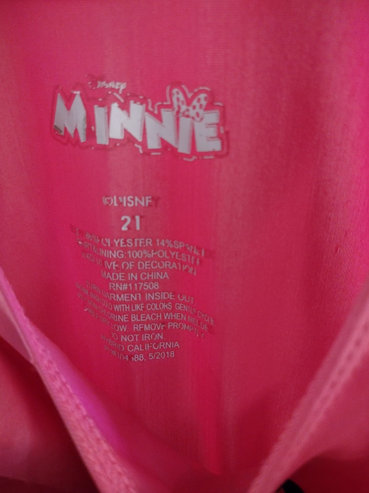 Disney Minnie Mouse Pink Leotard Tutu Dress Girls Fantasy Play Costume