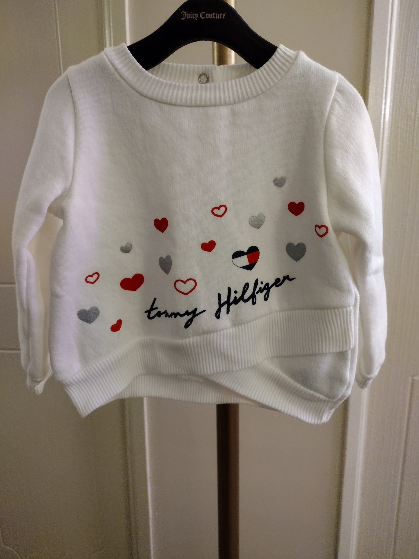 Tommy Hilfiger white long sleeve kids girls sweater