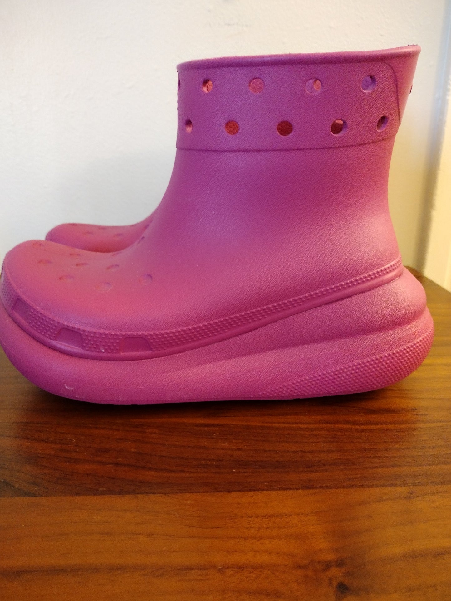 Crocs Classic Pink Crush Platform Rain Boots