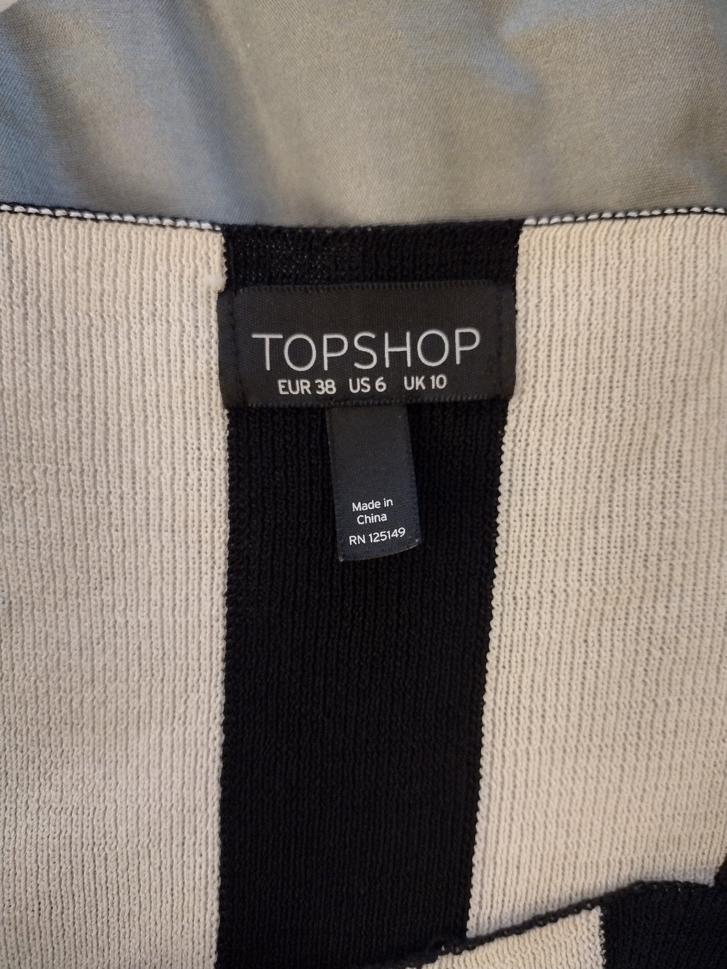 TopShop Women's Stripe Off The Shoulder Long Sleeve Dress - Black & White
