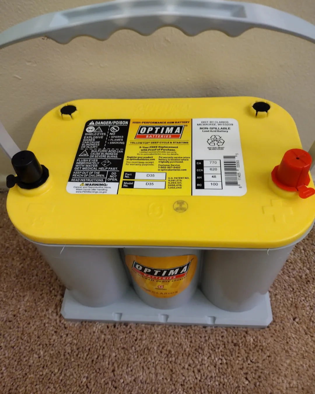 Optima D35 Yellow Top Battery