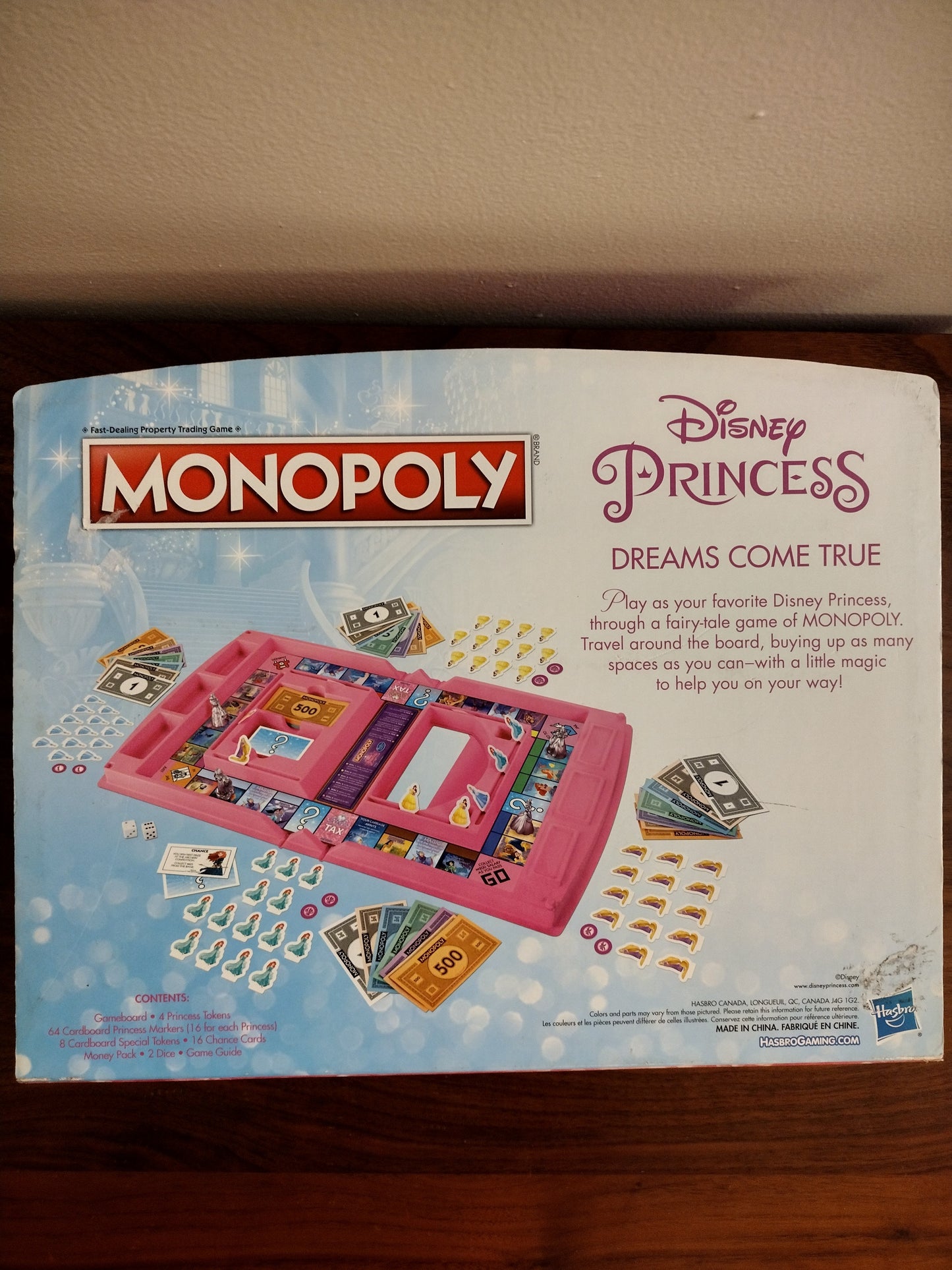 Monopoly Disney Princess Edition Open & Play Board Game Hasbro Ages 8+