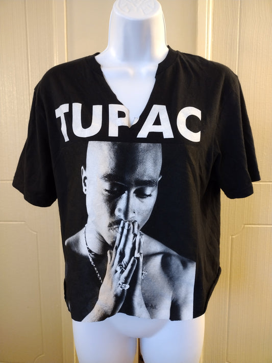 2 Pac Trust Nobody Adult T Shirt Adult Size - Small 100% Cotton Color Way : Black / White Cut Off