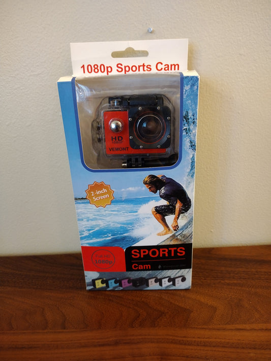 Sports Camera Pink Waterproof Full HD 1080 Wide Angle Lens 140°