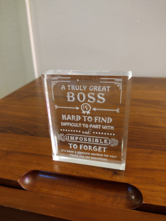 Movdyka Engraved Crystal Desk Decoration Paperweight