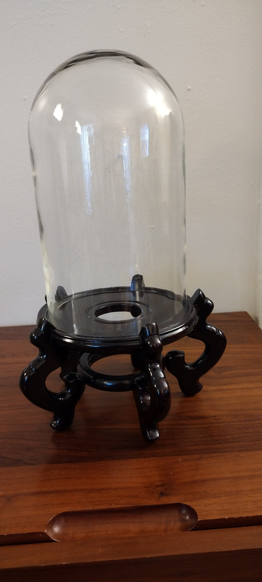 Wooden Base 10" Glass Dome Vase - Home Decor